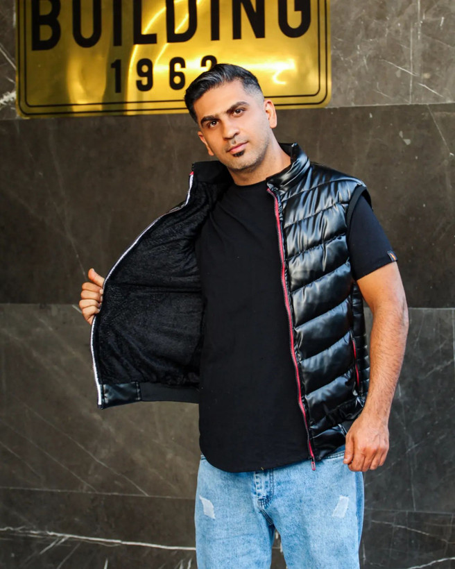 پافر چرم فوقالعاده شیک و با کیفیت داخل خز