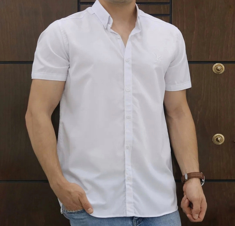 پیراهن آستین کوتاه سفید مردانه کد ۵۷۸۷۵