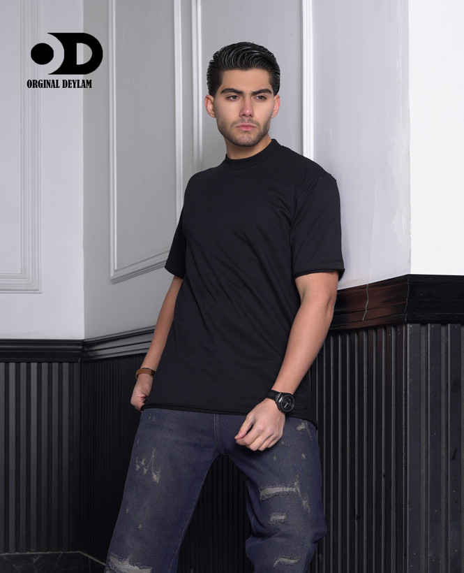 تیشرت لش بیسیک مشکی مردانه | پارچه ماکان پنبه گرم بالا