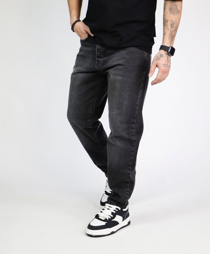 شلوار مام فیت ذغالی مردانه بدون زاپ ساده با بهترین کیفیت پارچه و دوخت