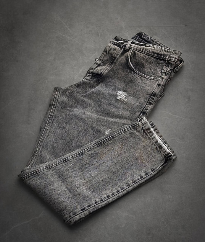 شلوار مام فیت ذغالی روشن مردانه زاپ ناخنی سطحی با بهترین کیفیت پارچه و دوخت