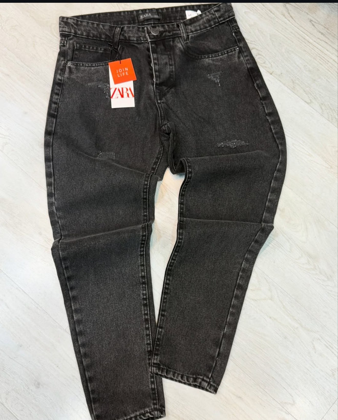 شلوار مام فیت ذغالی مردانه زاپ ناخنی سطحی با بهترین کیفیت پارچه و دوخت