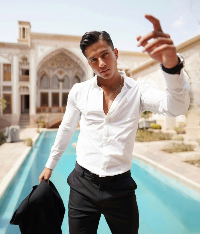 پیراهن سفید ساتن کش پنبه مردانه کد ۵۲۳ | اورجینال دیلم