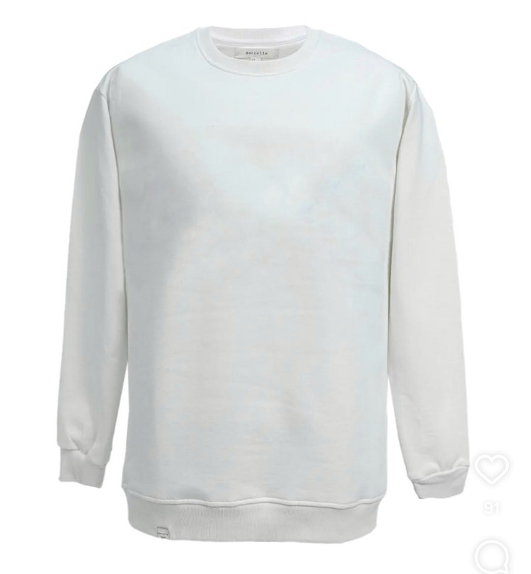 دورس یقه گرد ساده سفید مردانه پارچه پنبه سه نخ اعلا