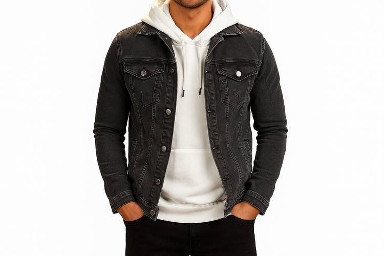 کت جین ذغالی مردانه