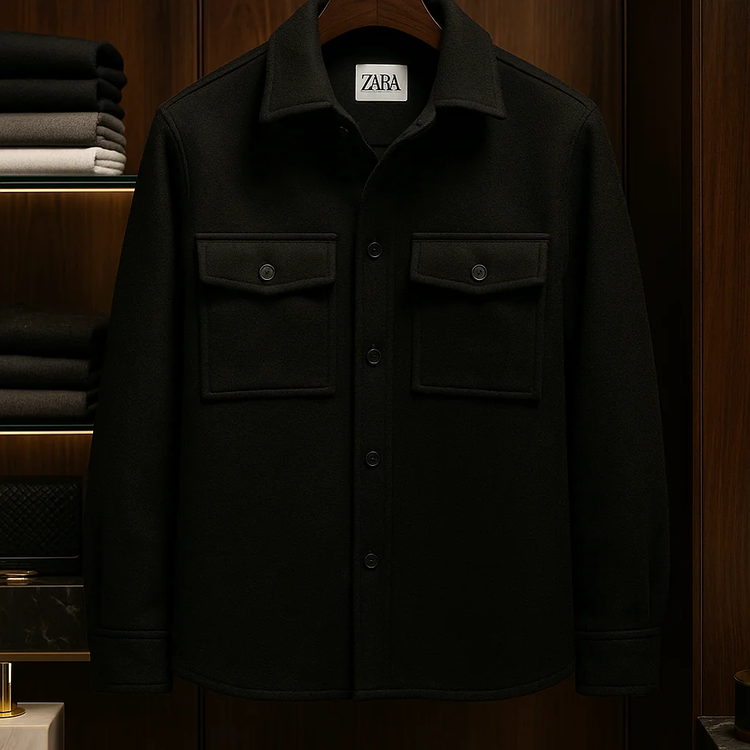 کت فوتر مشکی مردانه پارچه گرم بالا