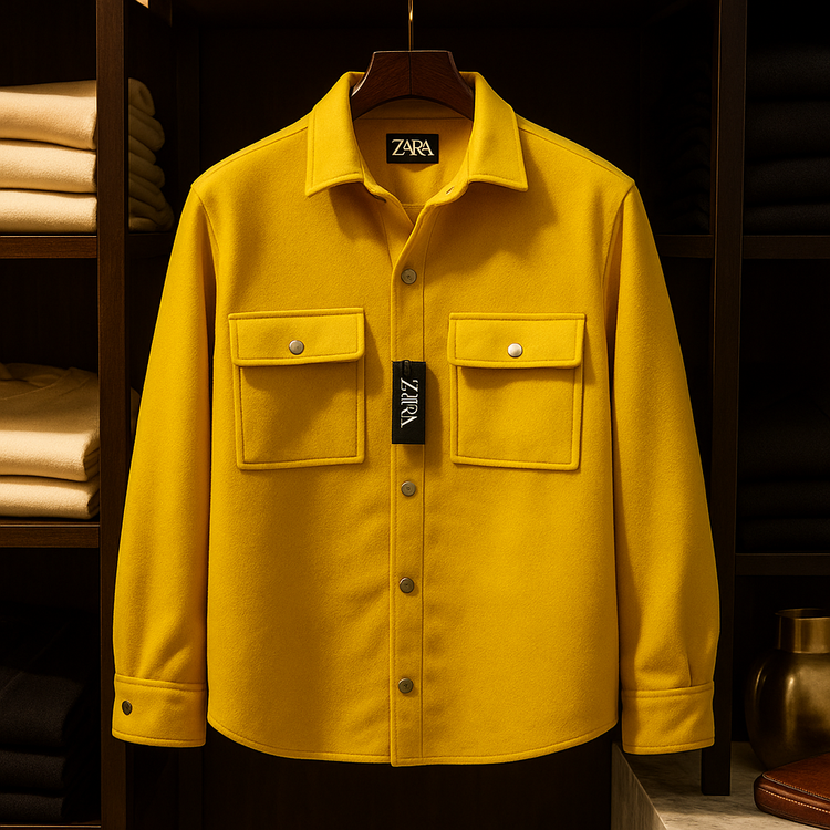 کت فوتر زرد خاص مردانه پارچه گرم بالا