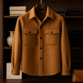 کت فوتر پشمی کوبیده قهوه ای خاص مردانه پارچه گرم بالا