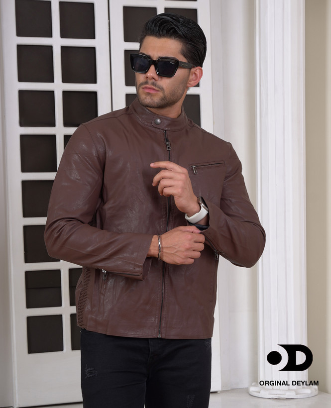 کت چرم قهوه ای وارداتی با بهترین کیفیت و تضمین بهترین قیمت