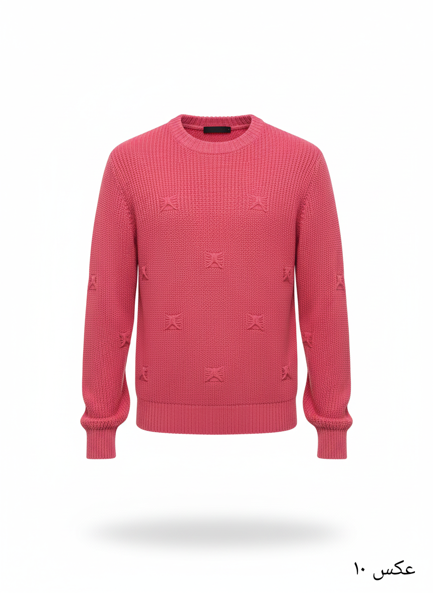 پلیور بافت صورتی یقه گرد فری سایز اولد مانی ضخیم | شیک و ترند اولد مانی ۲۰۲۵