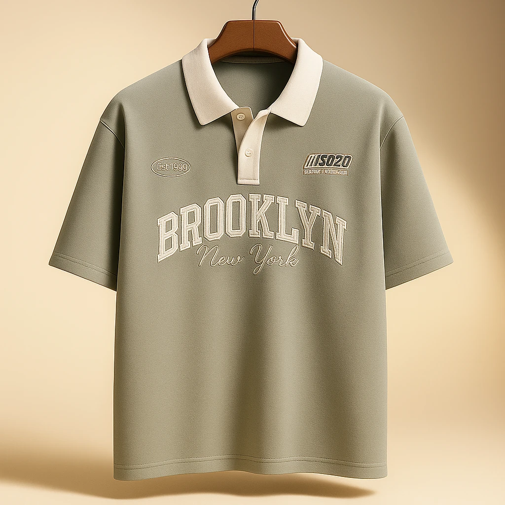 «پولو شرت آستین‌کوتاه سبز المانی BROOKLYN – پریمیوم ادیتوریال»