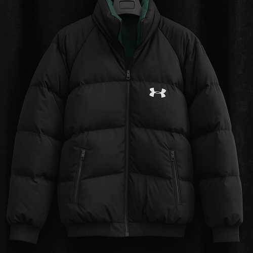 کاپشن برزنتی باکسی مردانه مشکی سبز دو رو