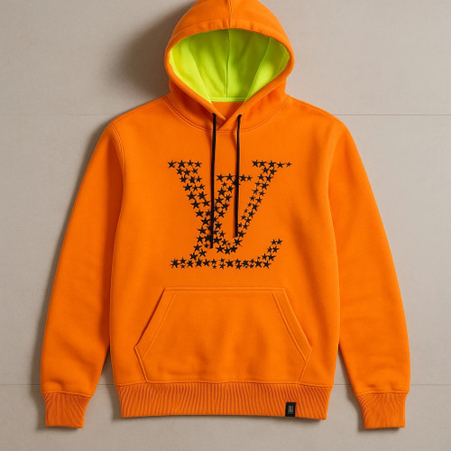 هودی نترنجی LV مردانه پارچه نخ پنبه سه نخ اعلا