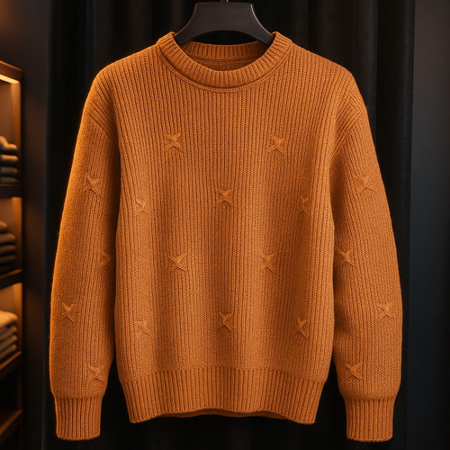 پلیور بافت شتری یقه گرد فری سایز ضخیم | شیک و ترند اولد مانی ۲۰۲۵