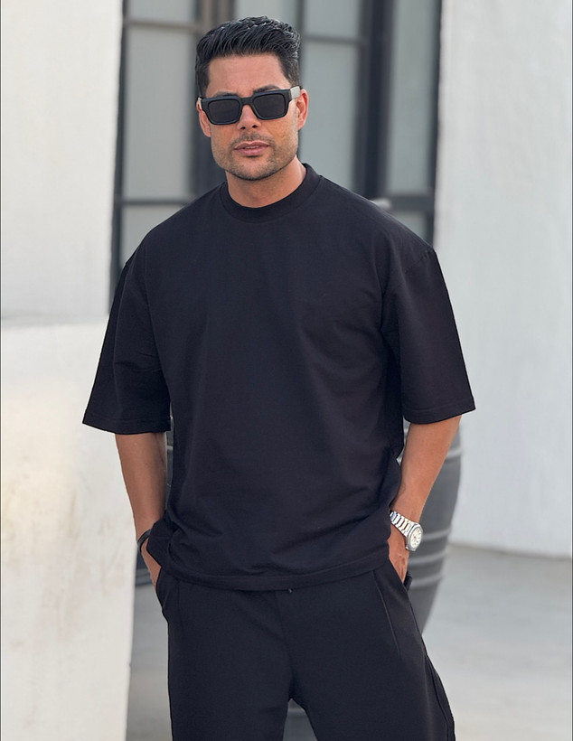 تیشرت لش بیسیک مشکی مردانه | پارچه ماکان پنبه گرم بالا