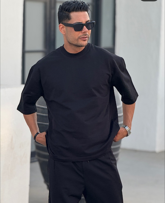 تیشرت لش بیسیک مشکی مردانه | پارچه ماکان پنبه گرم بالا