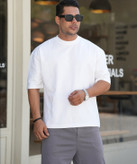 تیشرت لش بیسیک سفید مردانه | پارچه ماکان پنبه گرم بالا