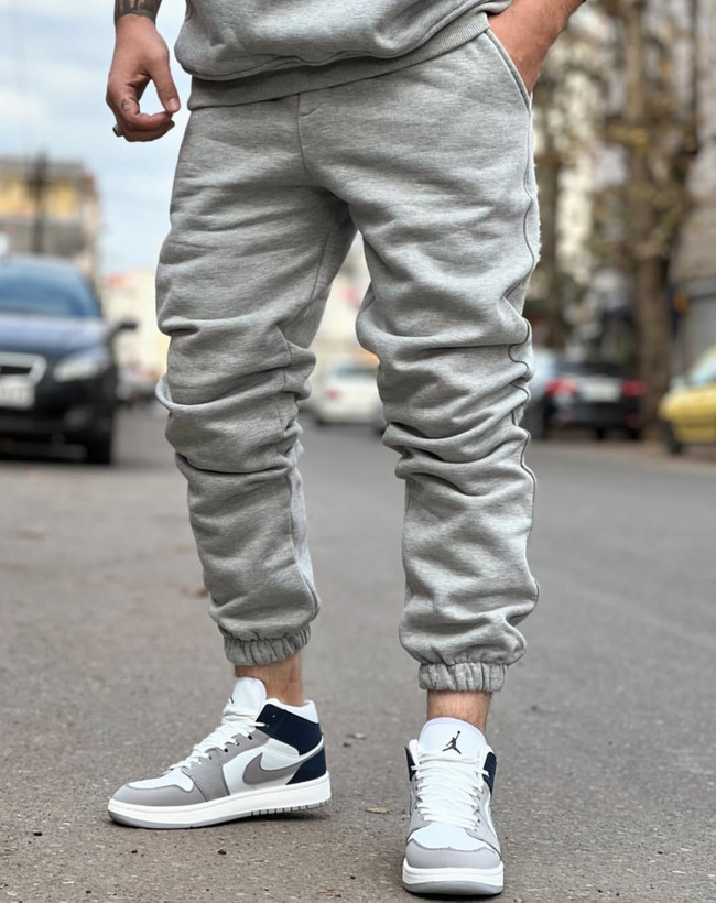 شلوار جاگر طوسی ملانژ پارچه دورس مردانه کد 542