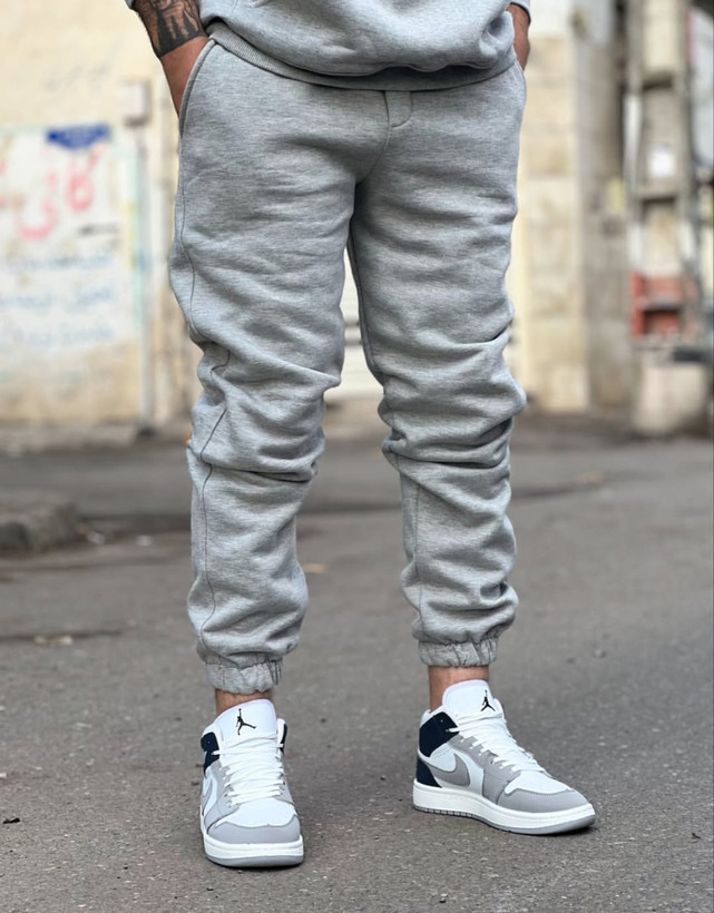 شلوار جاگر طوسی ملانژ پارچه دورس مردانه کد 542