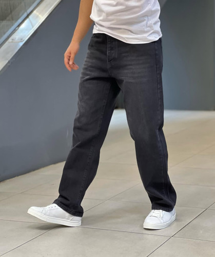 شلوار بگ ذغالی بدون زاپ مردانه | پارچه کجراه