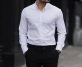 پیراهن سفید پارچه دوشین یقه خرگوشی اعلا پارچه هندی