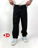 شلوار جین بگ مشکی مردانه پارچه کجراه اعلا پنبه کد۶۶۵