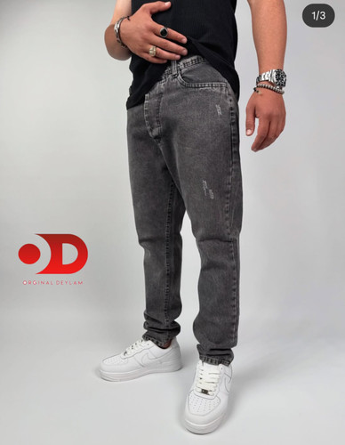 شلوار مام فیت ذغالی دودی مردانه کیفیت عالی از برند اورجینال دیلم