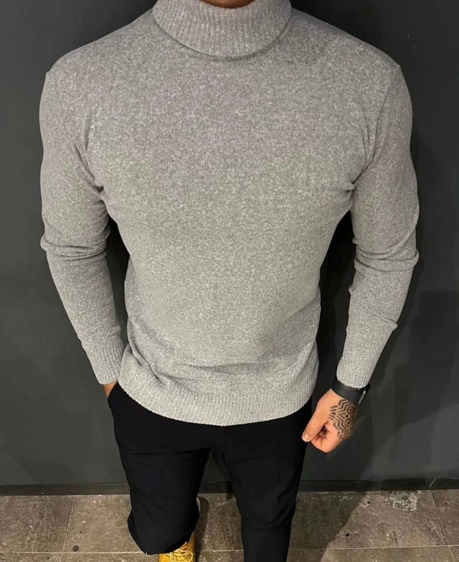 یقه اسکی مردانه مدل Hayko فری سایز طوسی - اورجینال دیلم