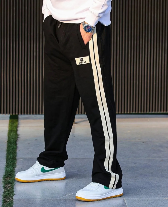 شلوار بگ بالانسیاگا با دیزاین نوار دبل Double کنفی سفید | فوقالعاده شیک