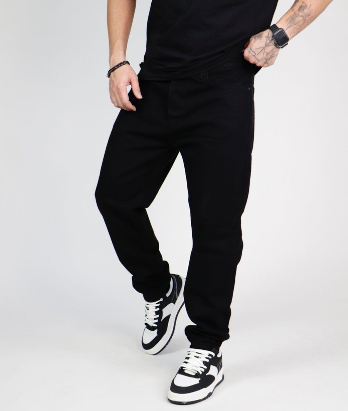 شلوار مام فیت مشکی پرکلاغی مردانه کیفیت عالی از برند اورجینال دیلم کد ۴۵۶