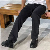 شلوار جین بگ مردانه رنگ مشکی پادچه سنگشور کجراه گرماژ بالا کد ۷۶