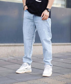 شلوار مافیت آبی یخی برفی مردانه پارچه کجراه پنبه کد ۶۸