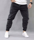 شلوار مافیت ذغالی بدون زاپ مردانه پارچه کجراه پنبه