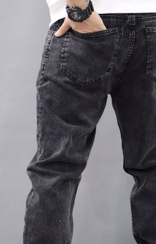 شلوار مافیت ذغالی بدون زاپ مردانه پارچه کجراه پنبه گرماژ بالا کد ۶۱