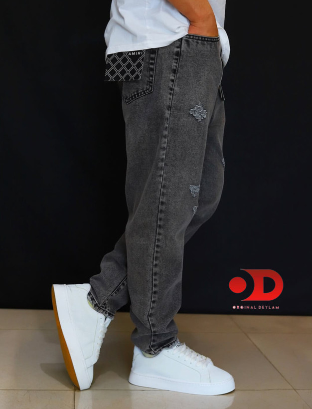 شلوار مام فیت دودی سنگشور مردانه کیفیت عالی از برند اورجینال دیلم