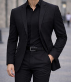 پیراهن مشکی پارچه ساتن یقه خرگوشی اعلا پارچه هندی