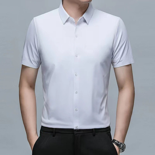 پیراهن غواصی آستین کوتاه سفید مردانه فول کش اعلا درجه یک#