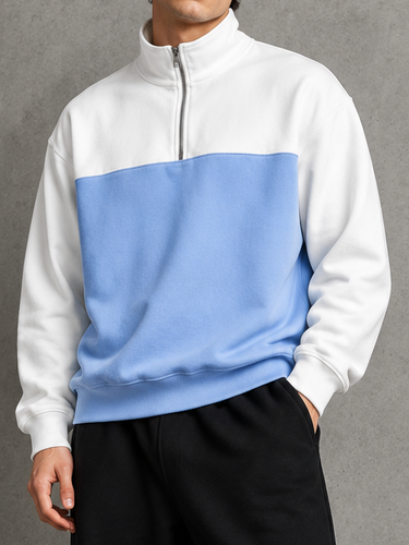 دورس نیم زیپ مردانه آبی آسمانی سفید پارچه دورس سه نخ اعلا